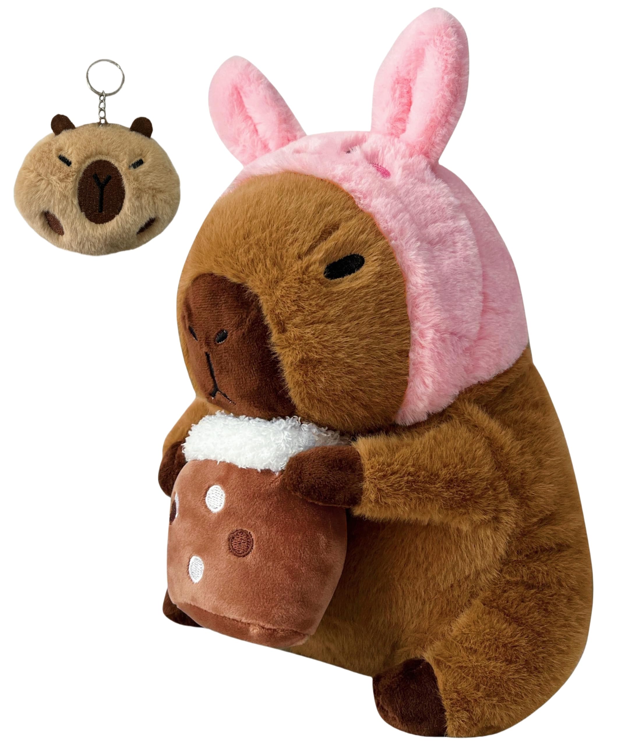 Jznexd 12 Inch Capybara Plush Toy Large Cute Capybara Stuffed Animal Plushie Soft Peluche Pillow With Keychain Set For Kids Boys